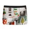 Cueca Masculina Estampada de Natal Nova Respirável Confortável Boxer de Seda de Leite Boxer com Estampa Digital de Seda de Leite
