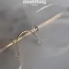Óculos sem Aro para Mulheres com Acabamento de Alto Padrão, Estrutura Pequena Ultra-Leve de 8g em Liga de Titânio, Semelhante ao Estilo de Zhou Xun e Shan Yichun