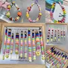 Colgante de Corazón Flor Pintada Colorida de Acrílico Agujero Recto Cuentas Sueltas Cuentas para Hilo Llavero de Teléfono Móvil Accesorios para Joyería DIY