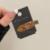Pinza para el pelo de terciopelo con forma de corazón y perlas, estilo coreano, color block, nuevo modelo otoño e invierno 2026, pinza de pico de pato para frente y laterales