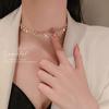 Elegante collar de cadena de perlas de imitación nuevo diseño de nicho femenino sentido ins estilo frío cadena clavicular collar celebridad de internet