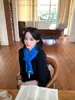 Elegante y suave bufanda 100% lana para mujer, estilo coreano, nuevo color liso, cálido calentador de cuello tejido para invierno, adecuado para estudiantes
