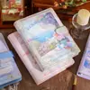 Cuaderno de Cuero PU con Pintura al Óleo Retro de Alto Valor con Hojas Sueltas, Cuaderno Grueso, Diario, Desmontable A5, Libro de Mano