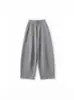 Calça de Moletom Cinza Pesada de Perna Larga Feminina Outono 2026 Nova Cintura Alta Solta Modeladora Casual Faca Curva Linha Central Calça Esportiva