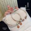 Pulsera de plata de ley 9999 con diseño de mariposa y flores colgantes, estilo chino, estilo nacional, para mujer.
