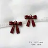 Estilo Ins para Niña Serie Única y Versátil Borgoña Profundo Colgante de Lazo Accesorios para Pendientes y Collares DIY