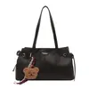 2025 Nuevo Bolso Tote de Diseño Retro de Cuero con Cera de Aceite de Nicho Versátil de Gran Capacidad para Viajes al Trabajo Hombro Axila para Mujeres