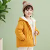 Ropa de Abrigo para Niñas de Otoño e Invierno, Ropa Casual Engrosada de Piel de Conejo para Niñas, Cortavientos Cortos de Terciopelo para Niños Estilo Invierno, Moderno