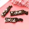 Cuerda para el pelo de nudo con estampado de leopardo y cuentas hecha a mano estilo ins coreano Goma elástica vintage para el pelo Cuerda para el pelo Accesorios para el pelo de estilo simple