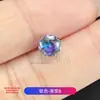 Brinco de Stud em Liga de Titânio F136 com Base Redonda de Corte Medusa, Cravejado com Zircônia, Stud para Cartilagem de Orelha com Rosca Interna, Joia para Piercing de Titânio G23