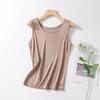 [Procesamiento Personalizado] Camiseta Interior Transpirable sin Mangas de Punto de Seda de Morera Talla Grande de Seda Adelgazante Camisola para Mujer
