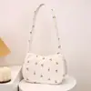 Bolso de Hombro Blanco con Estampado Floral Pequeño para Mujer - Bolso Mini Hobo con Correa a Juego Estampada de Rosas, Cartera Dulce Coqueta