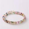 Pulsera de Turmalina Fina de Doble Capa Pulsera para Mujer Diseño Simple de Nicho Sentido Joyería de Mano Lujo Ligero de Alta Gama