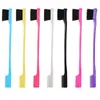 Peine para peluquería tres en uno peine para patillas de doble cara cepillo para el cabello herramienta para el cabello peine cepillo aguja de acero cepillo para cejas peine para cabello roto cepillo de limpieza