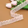 Accesorios de Borde de Diente de Perro de 3 cm Encaje Personalización Hilo de Algodón Blanco Tiras de Borde para Ropa Caladas Se Pueden Teñir Algodón Puro