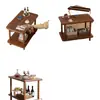 Mesa Pequeña, Mesa de Café Pequeña, Mesa Lateral para Sofá de Sala de Estar, Mesa Lateral Rectangular, Mesa Cuadrada Pequeña, Mesa de Noche para Dormitorio, Estante de Almacenamiento de Noche