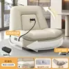 Sillón sofá individual, sofá cápsula espacial, sofá reclinable eléctrico giratorio para sala de estar, mecedora multifuncional de cuero WY