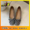 Zapatos tipo mocasín de moda estilo francés con suela blanda para el trabajo y uso al aire libre, nueva colección de verano 2026, con lazo, punta cuadrada, abertura poco profunda y diseño que realza la altura