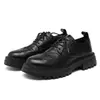 Sapatos Brogue de Couro Control 158 com Solas Grossas, Aumentadores de Altura, Casuais, Modernos, Versáteis, Sapatos de Negócios Estilo Britânico para Homens, Sapatos Escuros da Moda