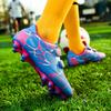 Primavera y Verano Nuevos Zapatos Deportivos para Niños Zapatos de Fútbol con Tacos Largos Zapatillas Bajas con Velcro Tacos para Niños