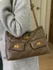Bolso Grande de Alta Gama Estilo Retro 2025 Nuevo Bolso de Hombro Cruzado para Viajes Diarios Bolso Tote de Moda para Mujer