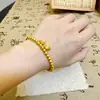 Tienda de Oro Mismo Estilo Chino de Moda Nuevo Oro Arena Método Antiguo Estilo Celebridad de Internet Pulsera Felicidad de Dos Mundos Versátil Lujo Ligero Regalo para Novia