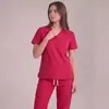 Uniforme de enfermeira V-neck de bolso para médicas, conjunto scrub para hospital e salão de beleza, conjunto de vestuário de trabalho, disponível para compra a partir de uma peça