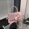 Bolso de Mujer de Gama Alta 2025 Simple para el Trabajo Decoración de Correa Costuras de Moda Color Sólido Hombro Único Cruzado de Hombro Portátil Bolso Cuadrado Pequeño