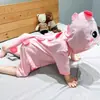 Pijama de una pieza para niña Ropa de casa Algodón Manga larga Otoño e Invierno Bebé Niños Flannel Verano Saco de dormir para bebé Dinosaurio