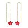 Pendientes Europeos y Americanos con Borlas, Modernos y Personalizados, Cadena Larga de Estrella de Cinco Puntas de Barro Blanco, Pendientes Metálicos de Acero Inoxidable de Alta Gama