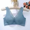 Chaleco de Postura Delgado Hibisco 8565 Estilo Cuadros Transpirable Cuatro Botones Ropa Interior para Mujer Pecho Pequeño Push-up Sin Aros Sujetador de Grosor Medio