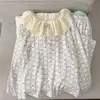 Directo de Fábrica Otoño Nueva Llegada Celebridad de Internet Transmisión en Vivo Más Vendido Doble Borde Largo de Encaje Pijama Algodón Nube Dulce Ropa para el Hogar