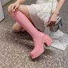 Botas de Caballero Gruesas Cómodas Estilo Nuevo Otoño e Invierno 2026 Estilo Británico Moda Tacón Grueso Simple Cierre Trasero Botas Altas