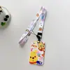 Estuche para Tarjetas Estudiante Winnie the Pooh con Cuerda Larga Estuche Protector para Colgar Tarjeta de Comida en el Cuello Estuche para Tarjeta de Acceso Tarjeta de Autobús Hebilla Tarjeta Anti-pérdida