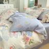 Set de cuatro piezas de algodón de dibujos animados Algodón Ropa de cama linda para niños Dormitorio de estudiantes Funda de edredón Sábana Bajera Juego de tres piezas Grasa de cama
