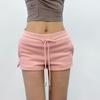 Shorts femininos sexy de moda slim fit estilo esportivo com cadarço, cor sólida, verão e outono, estilo europeu e americano, comércio exterior transfronteiriço, lazer Y2K