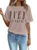 Camiseta de cuello redondo con letras de calle, estilo europeo y americano, con código transfronterizo, nueva camiseta cultural de talla grande, con explosiones de verano