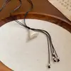 Collar con Colgante de Cono Triangular de Doble Capa Estilo Coreano, Accesorios para Mujer, Cadena para Suéter de Moda y Única, Joyería de Lujo Ligero y de Alta Gama