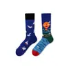 Calcetines de Moda Originales Asimétricos Estilo AB para Mujer Calcetines de Algodón de Verano Zhejiang Arte de Dibujos Animados Personalizado Calcetines de Algodón de Tubo Medio para Hombres y Mujeres