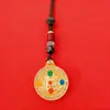 Collar colgante con brújula de aleación de estilo étnico chino, accesorio de metal para decoración para hombres y mujeres, con un toque de alta gama