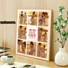 Marco de Fotos de Boda Colgante de Pared Rejilla de Nueve Fotos Personalizado Impresión DIY Pantalla de Mesa Regalo de Boda Alegre para Mejor Amigo
