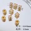 Paquete de 18k chapado en oro color plata cuentas de barril de circón cuentas espaciadoras material para pulsera collar con cuentas DIY accesorios de joyería