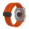 Adecuado para Apple Watch Ultra9876543210 Generación Se Correa de Reloj de Silicona con Hebilla Magnética Plegable con Agujero