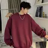 Suéter casual versátil de manga larga para hombre, venta al por mayor de fábrica, moderno, juvenil, cuello redondo, moda para exteriores, top liso