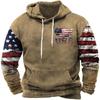 Amazon Estação Independente Moletom Masculino Transfronteiriço Estampado em 3D Estilo Jeans Suéter Estampado em 3D com Cordão Bolso Grande