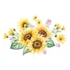 Pegatinas de Pared Autoadhesivas de Flores de Girasol Pastorales de Verano Dibujos Animados Acuarela Decoración para Dormitorio Sala de Estar Pegatinas Br64640