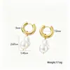Joyería Europea y Americana Aretes de Perlas Barrocas Aretes de Metal para Mujer Retro Simple Elegante Popular Acero de Titanio Aretes Largos
