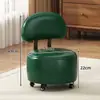 Taburete Pequeño Giratorio de Madera Maciza para Uso Doméstico con Respaldo, Silla Pequeña para Sala de Estar, Taburete Bajo Giratorio, Taburete para Cambiar Zapatos, Banco Simple Acolchado Suave