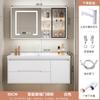 Nuevo Estilo Panel de Puerta de Roble Mesa de Lavado Combinación Lavabo Lavabo para Baño Crema Gabinete de Baño Integrado Lavabo