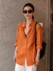 Camisa laranja dopamina de manga comprida para mulheres, 26 novo estilo outono, de alta qualidade, elegante, rejuvenescedora, proteção solar, jaqueta fina